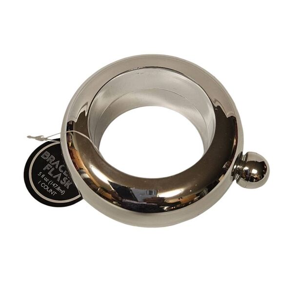 Silver Color Braclet Flask with screw off closure - Picture 1 of 8